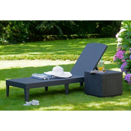 2 x Keter Jaipur Sun Loungers With Cushions and Cool Box
