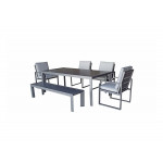 ALARNA Dining Set in grey powder coat