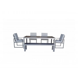 ALARNA Dining Set in grey powder coat