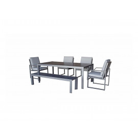 ALARNA Dining Set in grey powder coat