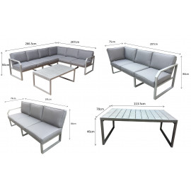 ALARNA Corner Sofa Grey in grey powder coat