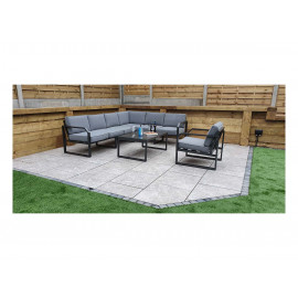 ALARNA Corner Sofa Grey in grey powder coat