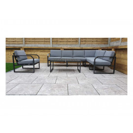 ALARNA Corner Sofa Grey in grey powder coat