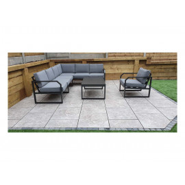 ALARNA Corner Sofa Grey in grey powder coat