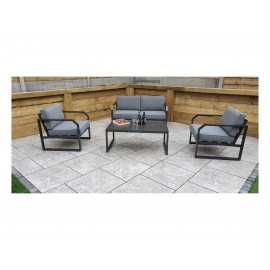 ALARNA Corner Sofa Set in grey powder coat