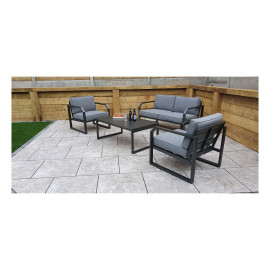 ALARNA Corner Sofa Set in grey powder coat