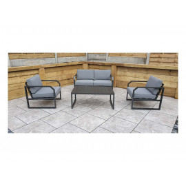 ALARNA Corner Sofa Set in grey powder coat