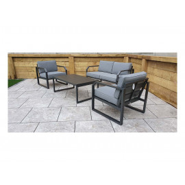 ALARNA Corner Sofa Set in grey powder coat