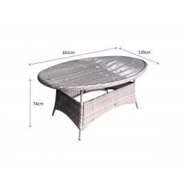 ALEXANDRA 6 Seater Oval Dining Set
