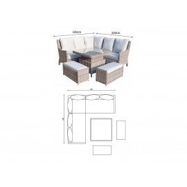 ALEXANDRA Corner Dining with Lift Table