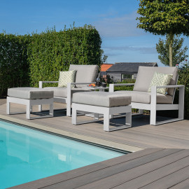 Amalfi 5pc Lounge Set / White