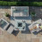 Amalfi 2 Seat Sofa Set With Square Fire Pit Table / White
