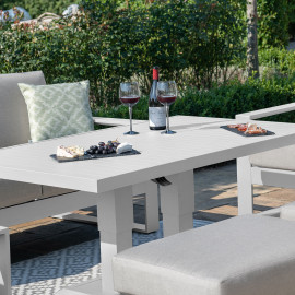 Amalfi 2 Seat Sofa Set With Rising Table / White