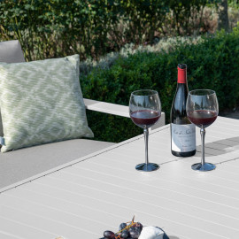 Amalfi 2 Seat Sofa Set With Rising Table / White