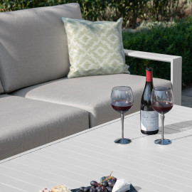 Amalfi 2 Seat Sofa Set With Rising Table / White