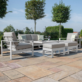 Amalfi 2 Seat Sofa Set With Rising Table / White