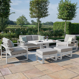 Amalfi 2 Seat Sofa Set With Rising Table / White