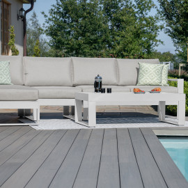 Amalfi Chaise Sofa Set / White