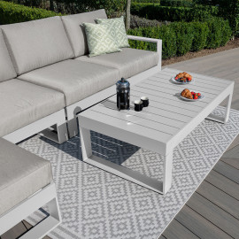 Amalfi Chaise Sofa Set / White