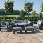 Amalfi 3 Seat Sofa Set With Rectangular Fire Pit Table / Grey