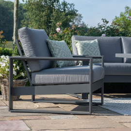 Amalfi 3 Seat Sofa Set With Rectangular Fire Pit Table / Grey