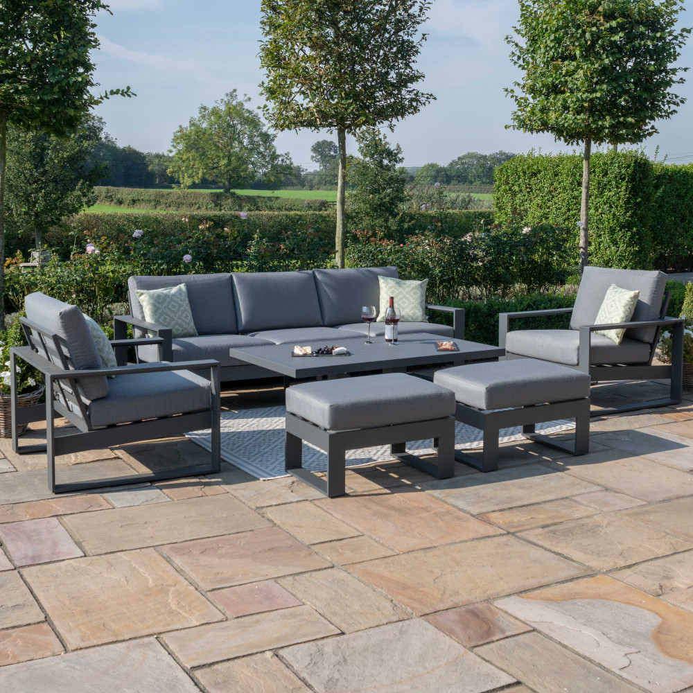 Amalfi 3 Seat Sofa Set With Rising Table / Grey