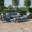 Amalfi 3 Seat Sofa Set With Rising Table / Grey