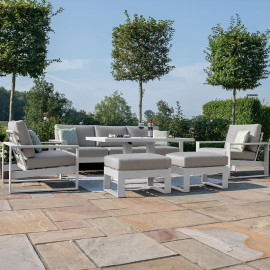 Amalfi 3 Seat Sofa Set With Rising Table / White