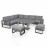 Amalfi Large Corner Dining Set with Rectangular Rising Table and Footstools / Grey