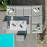 Amalfi Large Corner Dining Set with Rectangular Rising Table and Footstools / White