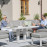 Amalfi Large Corner Dining Set with Rectangular Rising Table and Footstools / White