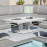 Amalfi Large Corner Dining Set with Rectangular Rising Table and Footstools / White