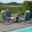 Amalfi 4 Seat Square Dining Set with Rising Table / Grey