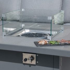 Amalfi Small Corner Group With Fire Pit Table / Grey