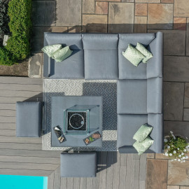 Amalfi Small Corner Group With Fire Pit Table / Grey