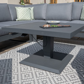 Amalfi Small Corner Dining with Square Rising Table and Footstools / Grey