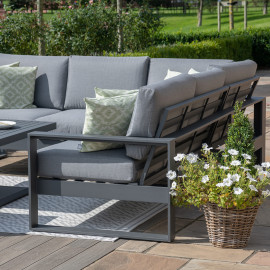 Amalfi Small Corner Dining with Square Rising Table and Footstools / Grey