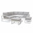 Amalfi Small Corner Dining with Square Rising Table and Footstools / White