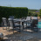 Amalfi 6 Seat Rectangular Dining Set with Rising Table / Grey