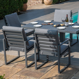 Amalfi 6 Seat Rectangular Dining Set with Rising Table / Grey