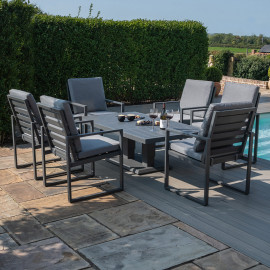 Amalfi 6 Seat Rectangular Dining Set with Rising Table / Grey