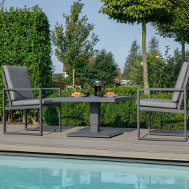 Amalfi 3 Piece Bistro Set with Rising Table / Grey