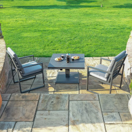 Amalfi 3 Piece Bistro Set with Rising Table / Grey