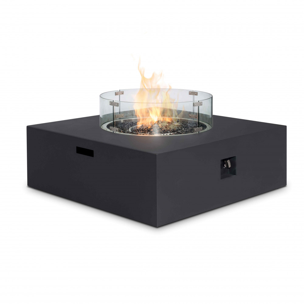 Fire Pit Coffee Table 100cm x 100cm Square / Charcoal