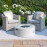 Fire Pit Coffee Table 90cm Round / Pebble White