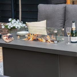 Aluminium Fire Pit Dining Table - Grey / Manhattan