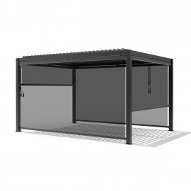 Pergola Aluminium Square 30x30 with 4 Drop Sides / Grey