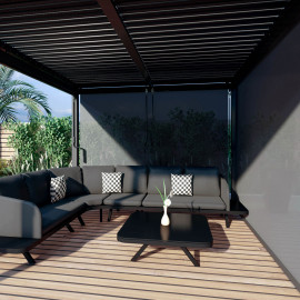 Pergola Aluminium Square 30x30 with 4 Drop Sides / Grey
