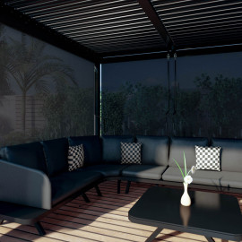 Pergola Aluminium Square 30x30 with 4 Drop Sides / Grey