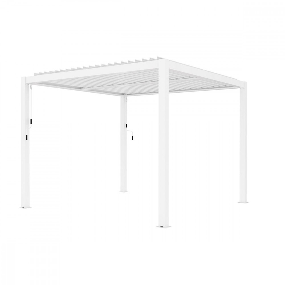 Pergola Aluminium Square 30x30 with 4 Drop Sides / White